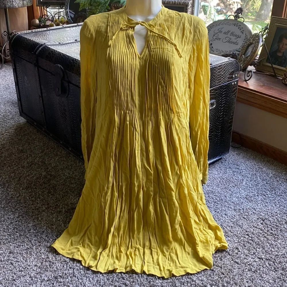 Old Navy Beautiful Crepe Tunic Dress Sunshine ☀️ Yellow XS